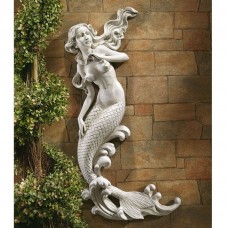 Outdoor Patio Wall Decor Mermaid Wall-Mounted Garden Statue 765286884743  152622935619